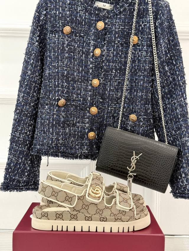 Factory Price Gucci Gucci 25Wf Spring And Summer New Product Double G Buckle Bea