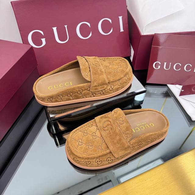 Factory Price Pp 2025 New Thick Sole Gucci Interlocking Embroidered Big G Horizo