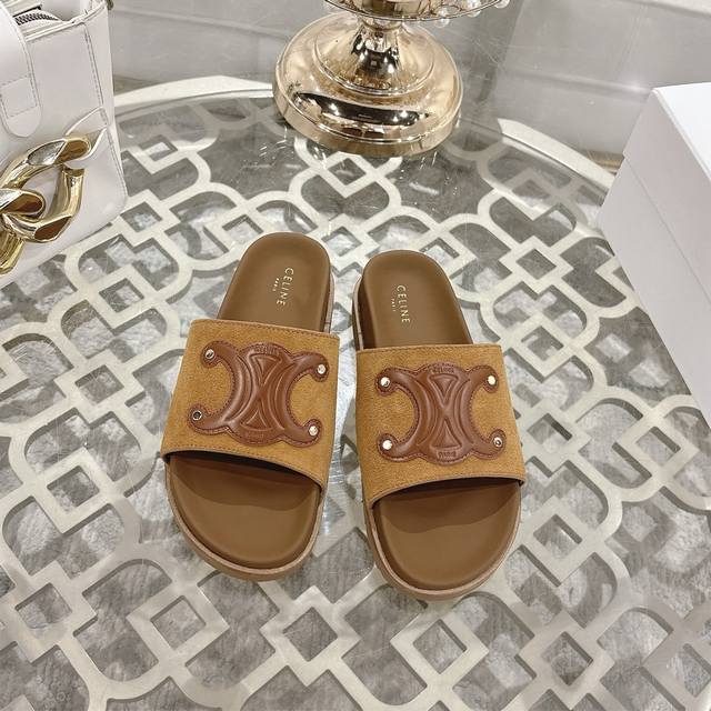 2025 Spring And Summer Ceiine Popular Arc De Triomphe Logo Sandals Full Of Hi