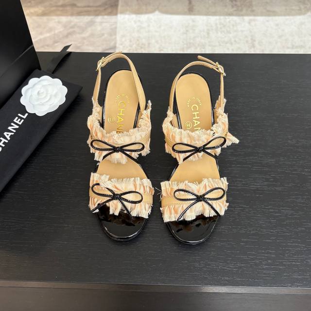25Ss New Spring And Summer Chane* Chanel Lace World Stiletto Sandals The Cute