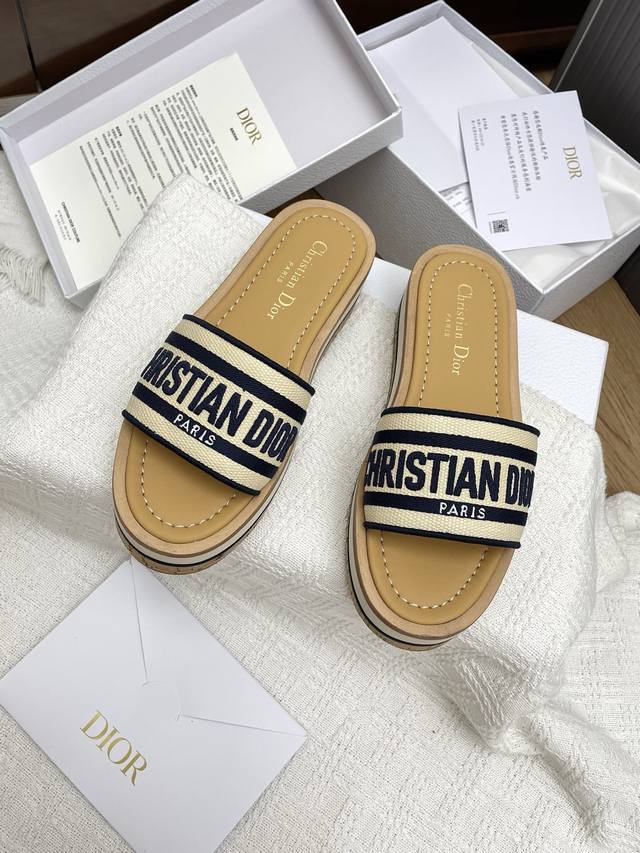 dior Dway Striped Thick-Soled Embroidered Sandals. This Dway Thick-Soled Sand