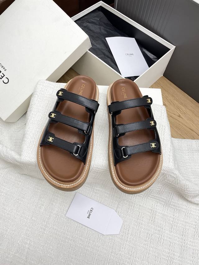 celine Celine 24 Spring And Summer's Latest Arc De Triomphe Slippers This Sea