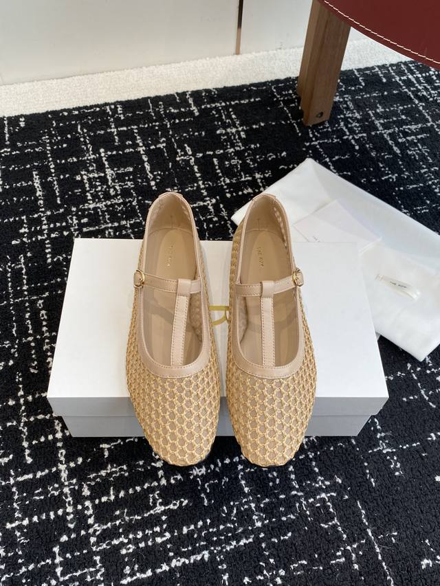 Dongguan Purchasing Level The Row 25Ss Mesh Breathable Ballet Shoes Single Shoes