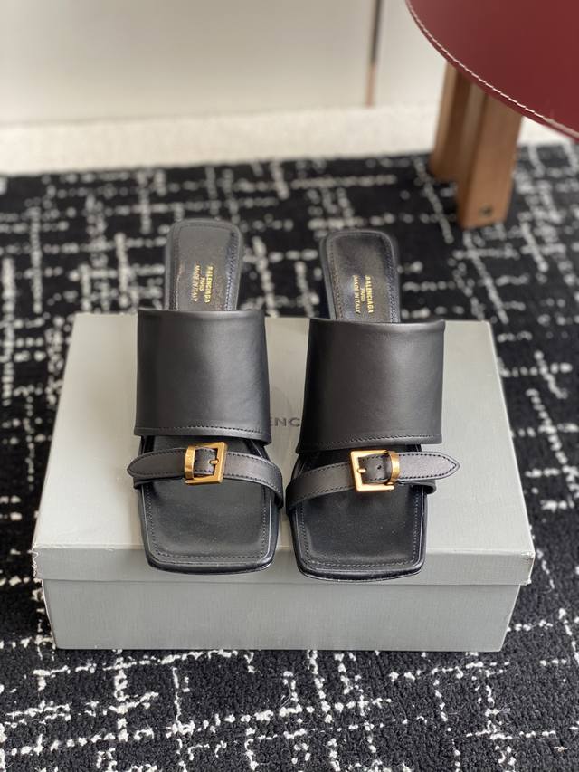 Purchasing Agent Level Balenciaga 25Ss New Summer High-Heeled Square-Toed Slippe