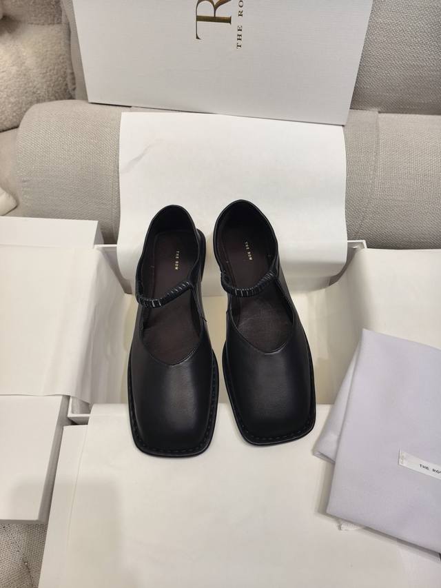 New The Row Sheepskin Casual Square Toe Mary Jane Shoes Original Quality Version