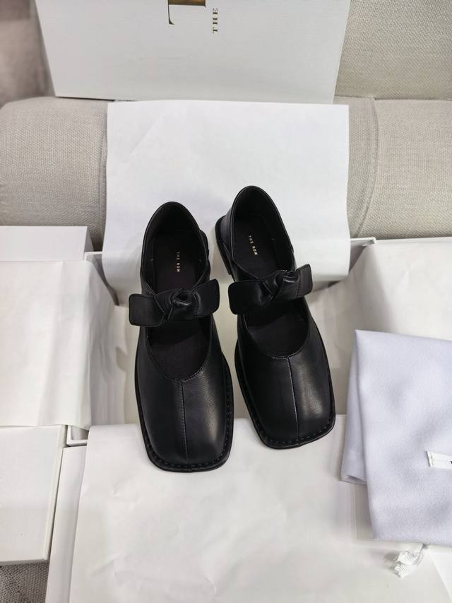 New The Row Sheepskin Casual Square Toe Mary Jane Shoes Original Quality Version