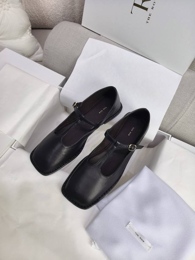 New The Row Sheepskin Casual Square Toe Mary Jane Shoes Original Quality Version