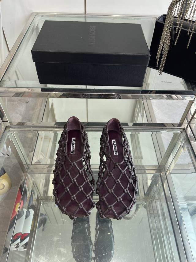 jil Sander Early Spring Sandal Series Fishnet Braided Single Shoes This One I