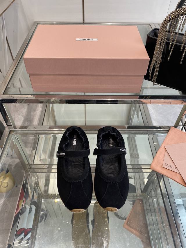 Miu Miu 25Ss New German Training Shoes Ballet Shoes Upper Design Three-Dimension