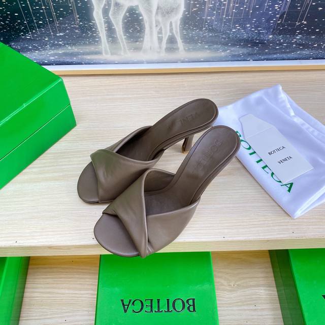 Factory High Heel 8.5 Cm Series Bv Blink Lambskin Series Slippers Lambskin Fille