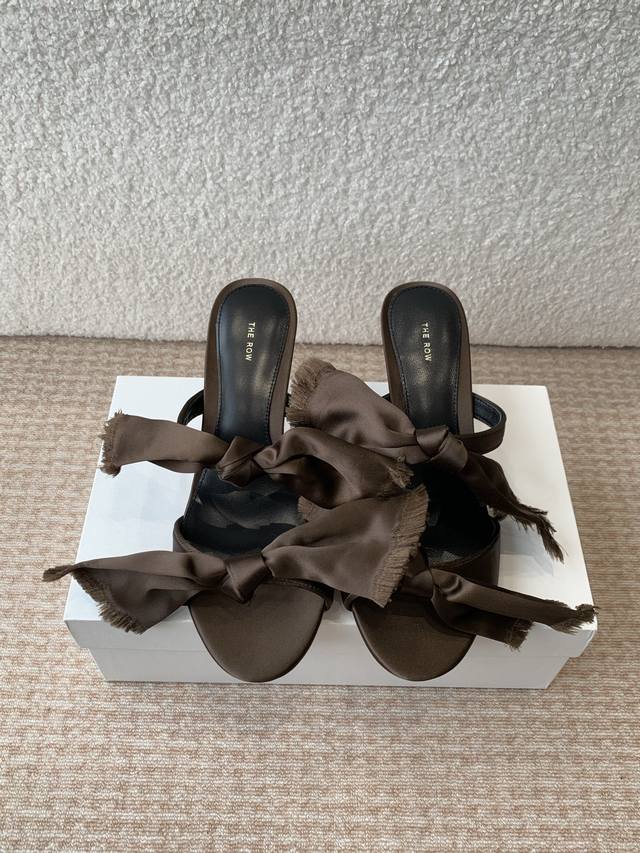 Made In Dongguan, The Row Silk Satin Bow Slippers, High Quality, Minimalist, Nic