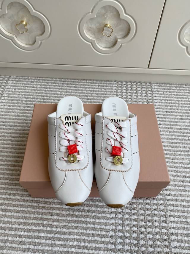 miu Mi* 25Ss Early Spring New German Training Closed Toe Slippers Official We