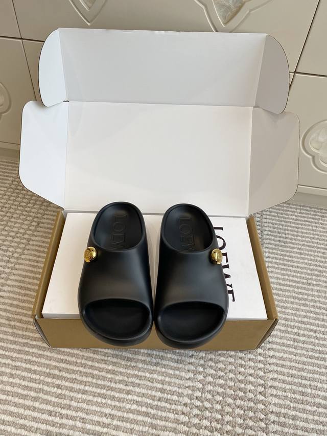 Original Box Packaging Loewe New Summer Beach Slippers Ugly And Cute Sandals Ori
