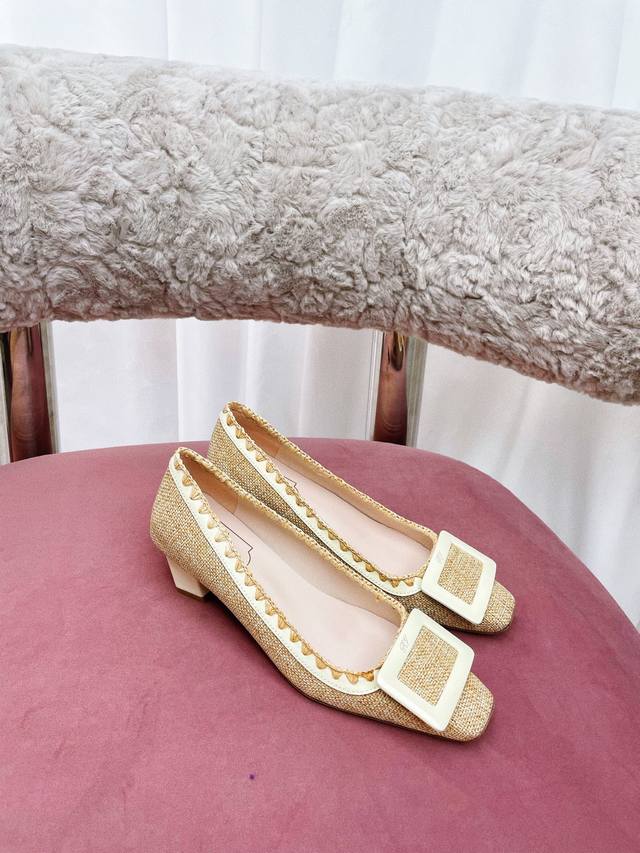 Single Shoes And Sandals* 2025 Early Autumn New Belle Vivier Fabric Back Strap H