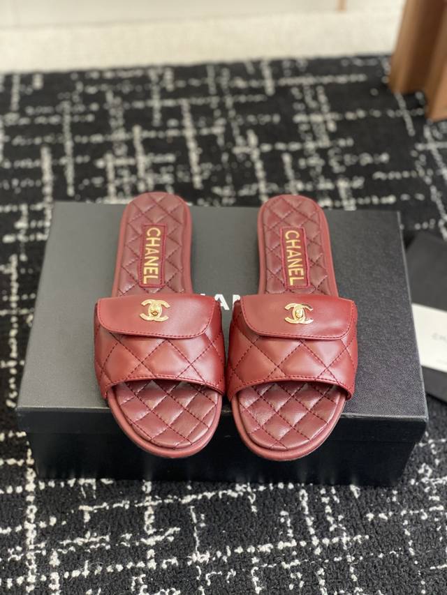 Purchasing Level Chanel 25Ss Spring And Summer New Holiday Sheepskin Slippers A