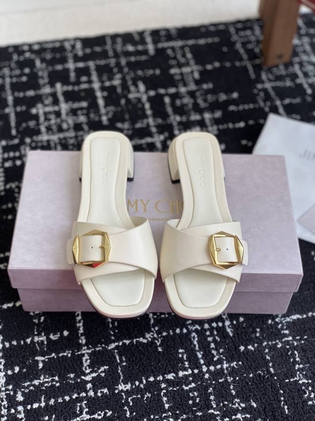 Dongguan Purchasing Level Jimmychoo Jimmy Choo 2025Ss Square Head Small Thick He