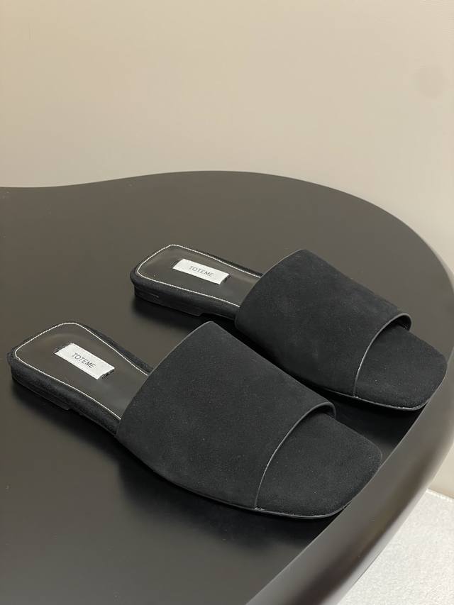 High Heels - Flat Bottom - Toteme 25Ss New Summer Minimalist Square Toe Suede On
