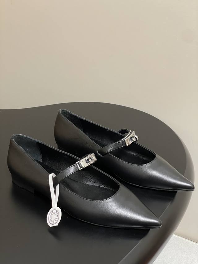 Flat-High-Heeled-Top Quality Hermes H Home 25S Early Spring New Kelly Buckle Bal