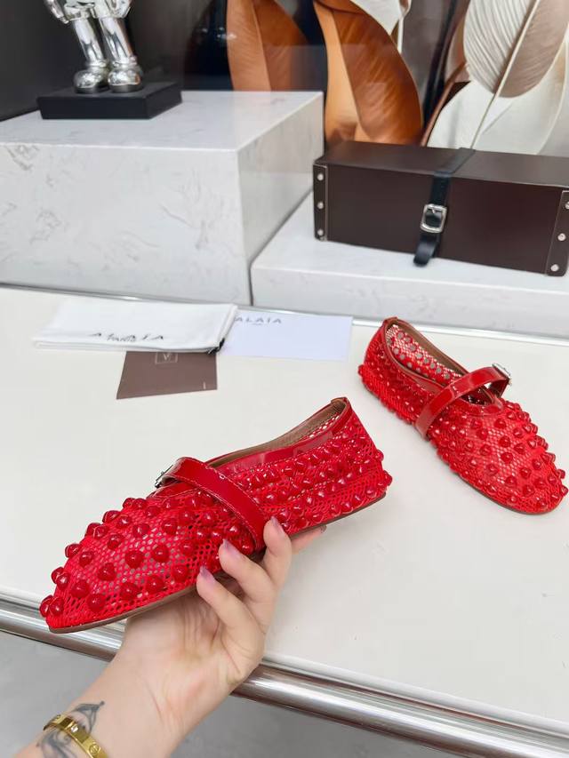 alaia Alaia 25Ss Catwalk Style Flat Mesh Ballet Shoes Are Popular All Over Th