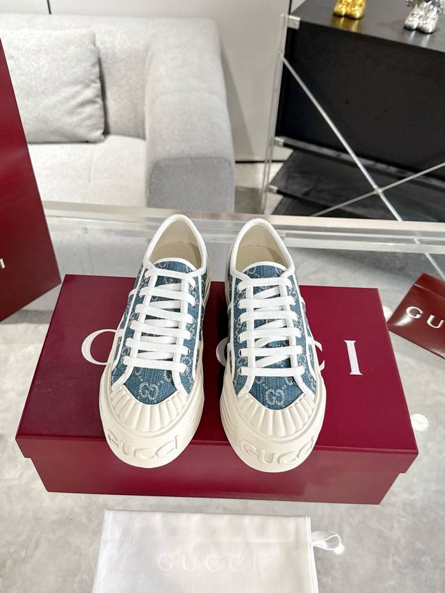 gucci Gg Thick-Soled Canvas Shoes, White Shoes, Casual Shoes This Pair Of Sne