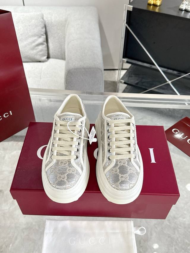 gucci 25Ss 1977 Casual Thick-Soled Canvas Shoes Original Top-Quality Goods De