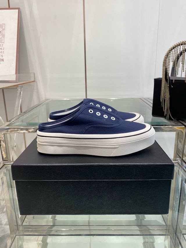Top Quality Chanel 25Fw Hidden Vintage Canvas Shoes Half-Slip Vintage Vintage Ca