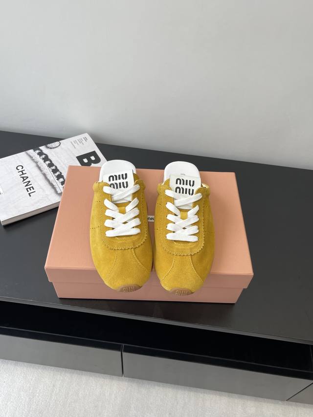 miumiu Miu Miu 25Ss New Spring And Summer Half-Slip German Training Shoes Off