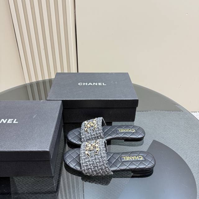 Factory Price Chane* Chanel Classic Spring And Summer Double C Chain Buckle Slip