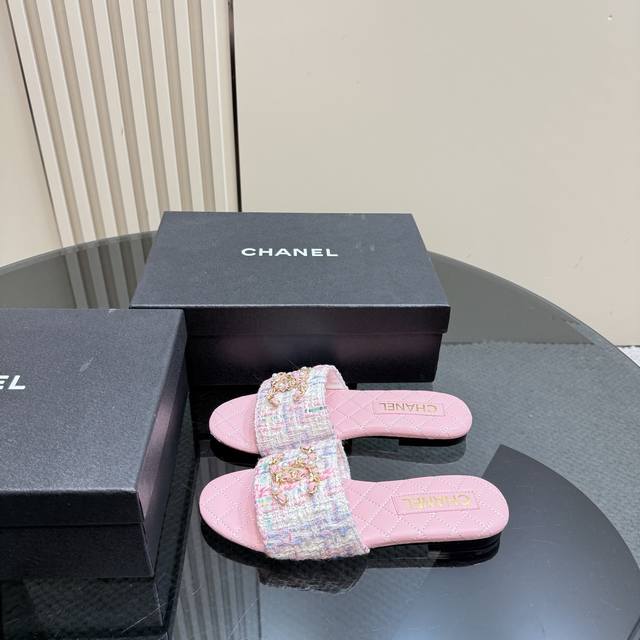 Factory Price Chane* Chanel Classic Spring And Summer Double C Chain Buckle Slip