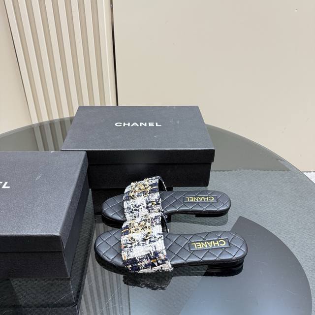 Factory Price Chane* Chanel Classic Spring And Summer Double C Chain Buckle Slip