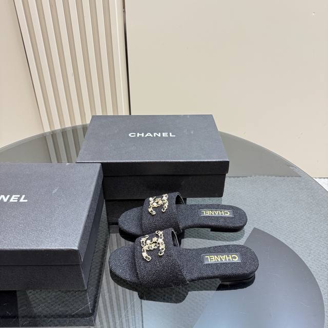 Factory Price Chane* Chanel Classic Spring And Summer Double C Chain Buckle Slip