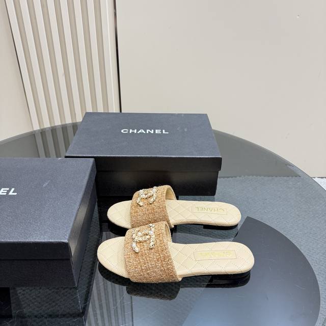 Factory Price Chane* Chanel Classic Spring And Summer Double C Chain Buckle Slip