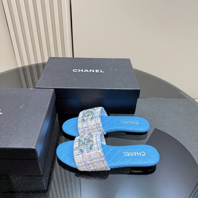 Factory Price Chane* Chanel Classic Spring And Summer Double C Chain Buckle Slip
