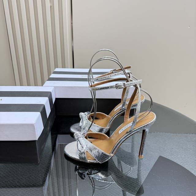 aquazzura Purchasing Quality Original Development 2025 New Bow Snakeskin High