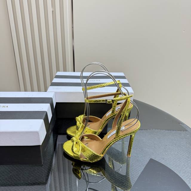 aquazzura Purchasing Quality Original Development 2025 New Bow Snakeskin High