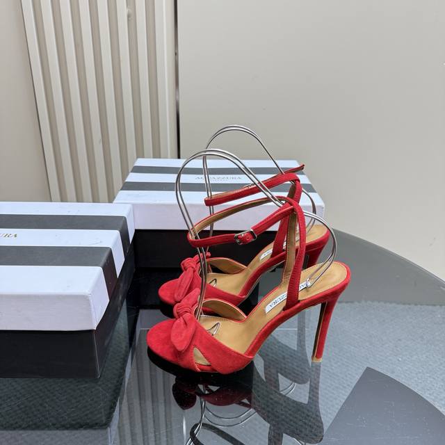 aquazzura Purchasing Quality Original Development 2025 New Bow Snakeskin High