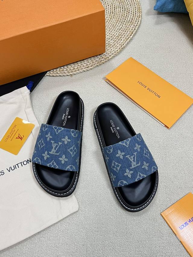 Factory Women's Size Men's Size Top Version Louis Vuitton Lv Slippers Donkey Bra