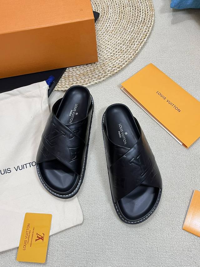 Factory Women's Size Men's Size Top Version Louis Vuitton Lv Slippers Donkey Bra