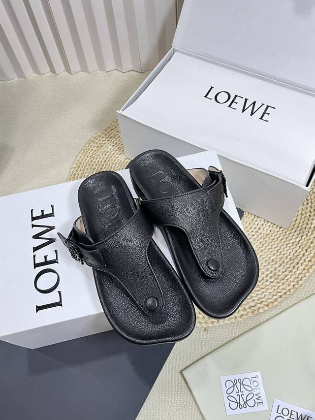 Factory Men +10 Couples Loewe New Spring Sandals Ease Three-Petal Toe Full Leath