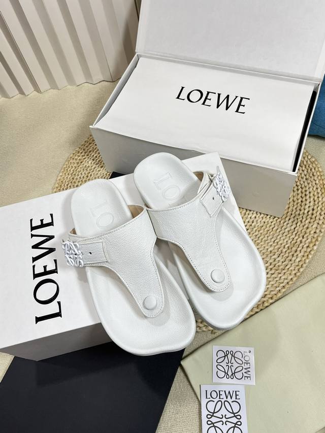 Factory Men +10 Couples Loewe New Spring Sandals Ease Three-Petal Toe Full Leath