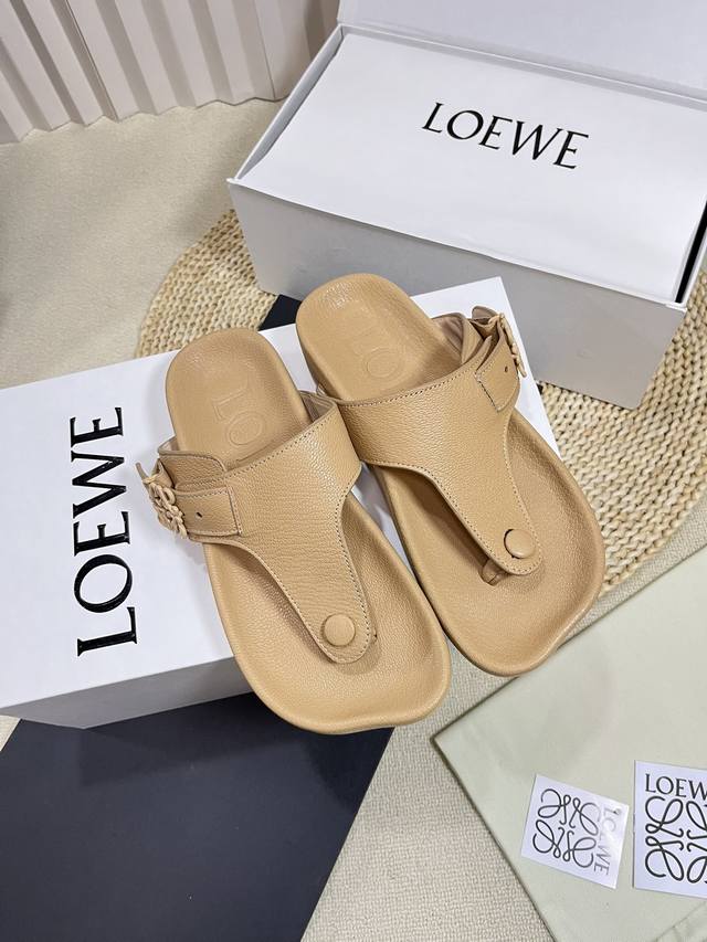 Factory Men +10 Couples Loewe New Spring Sandals Ease Three-Petal Toe Full Leath