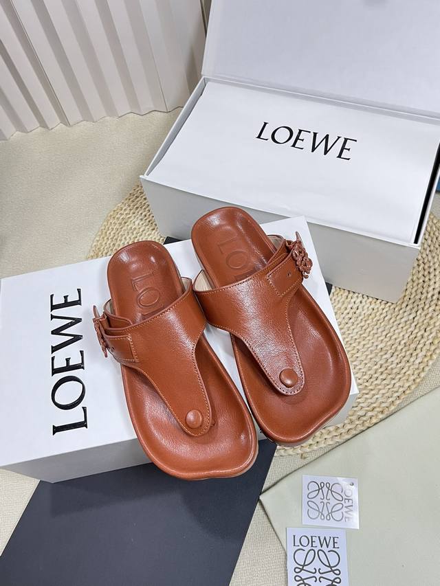 Factory Men +10 Couples Loewe New Spring Sandals Ease Three-Petal Toe Full Leath