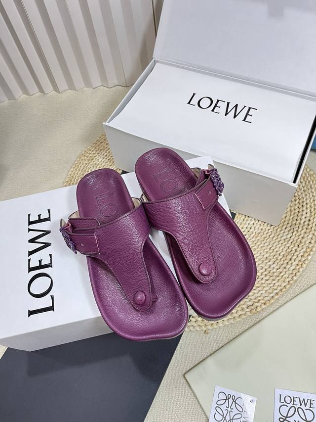 Factory Men +10 Couples Loewe New Spring Sandals Ease Three-Petal Toe Full Leath