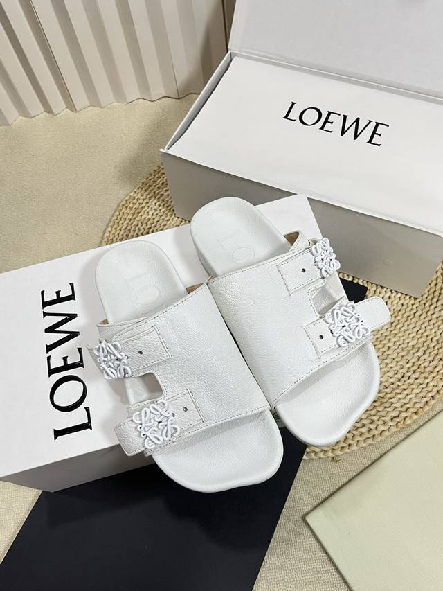 Factory Men +10 Couples Loewe New Spring Sandals Ease Three-Petal Toe Full Leath