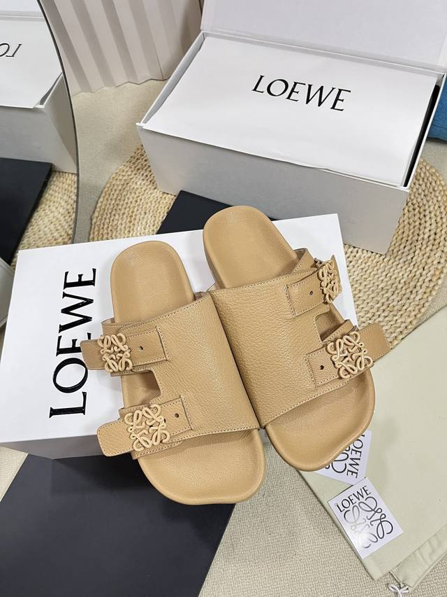 Factory Men +10 Couples Loewe New Spring Sandals Ease Three-Petal Toe Full Leath