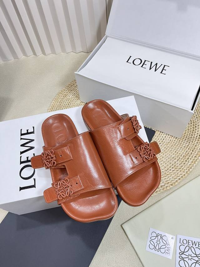 Factory Men +10 Couples Loewe New Spring Sandals Ease Three-Petal Toe Full Leath