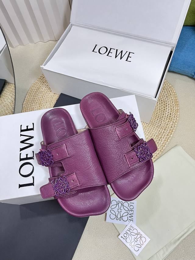 Factory Men +10 Couples Loewe New Spring Sandals Ease Three-Petal Toe Full Leath