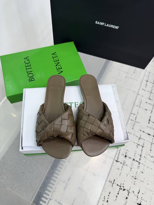 bottega Venetabv Blink Series Knotted Braided Strap Flat Slippers Ins Xiaohon