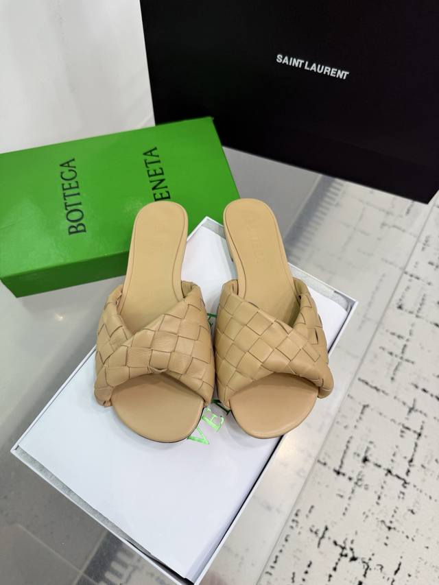 bottega Venetabv Blink Series Knotted Braided Strap Flat Slippers Ins Xiaohon