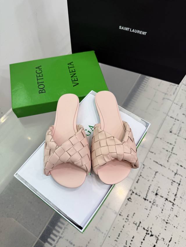 bottega Venetabv Blink Series Knotted Braided Flat Slippers Ins Xiaohongshu H